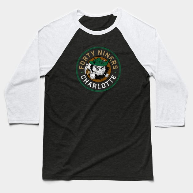 Charlotte Forty Niners Vintage Design Baseball T-Shirt by MalmoDesigns